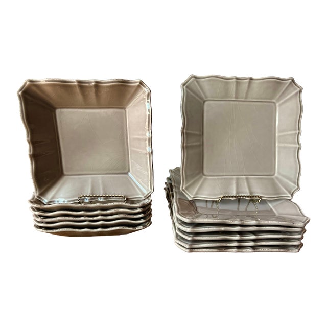 Daniel Cremieux 'Nouveau Empire'- Plates & Bowls-Set 12-Portugal For Sale