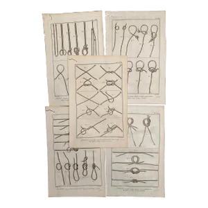 Antique 18th Century Knot Engravings - Set of Five