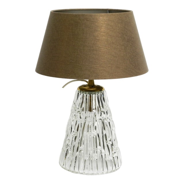 Large Mid-Century Modern Glass Table Lamp by Rupert Nikoll, Vienna, Austria, 1950s For Sale