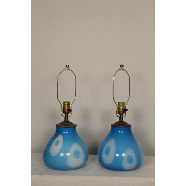 Mid 20th Century Mezza Influence Murano Lamps - a Pair For Sale - Image 10 of 12