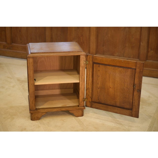 Brutalist Oak Bedside Table, 1950s For Sale - Image 6 of 10