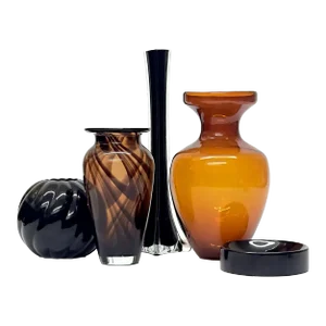 Decorative Warm & Textured Vessel Curation - Group of 5