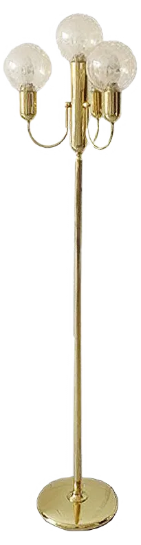 Mid-Century Golden Floor Lamp from Sölken Leuchten