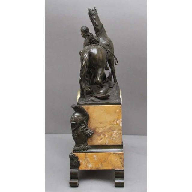 Early 19th Century Marble & Bronze Mantle Clock For Sale - Image 12 of 17