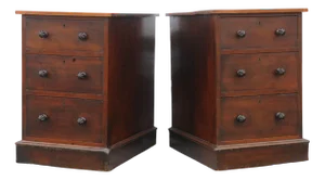 George III Three Drawer Nightstands W Priest Blackfriars, 1850, Set of 2