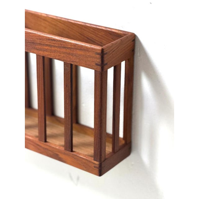 1950s Danish Teak Wall Magazine Rack, 1950s For Sale - Image 5 of 8