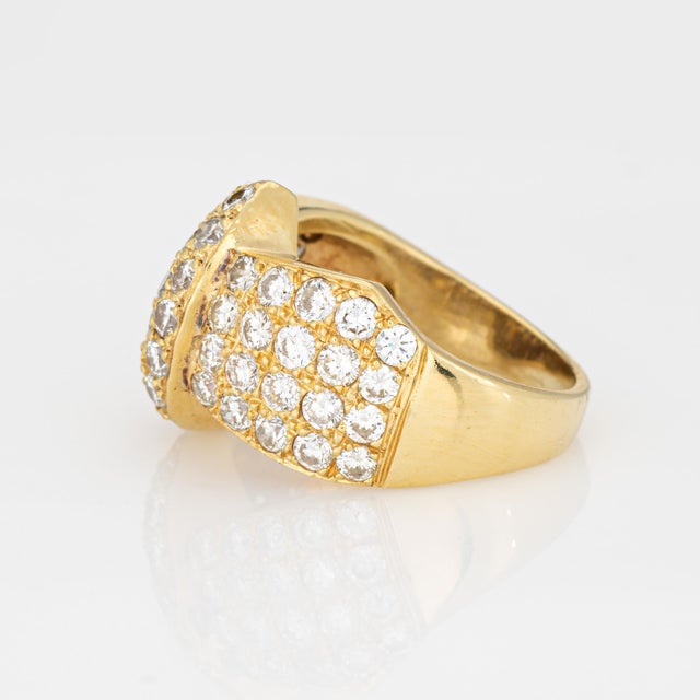 1980s 3.50ct Diamond Band 80s Vintage Ring Sz 7.75 18k Yellow Gold Fine Jewelry For Sale - Image 5 of 7