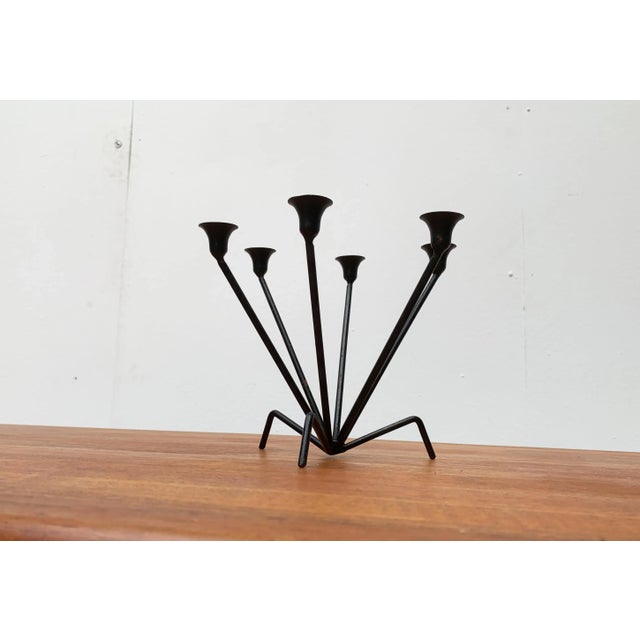 Mid-Century Metal String Style Tripod Candleholder For Sale - Image 13 of 18