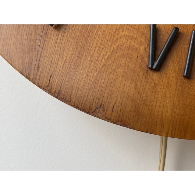 Wood Vintage Mid Century George Nelson #4758 Wall Clock For Sale - Image 7 of 10