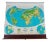 Mid Century Cram's Physical Political World Pull Down Map Classroom Wall Map 64" For Sale