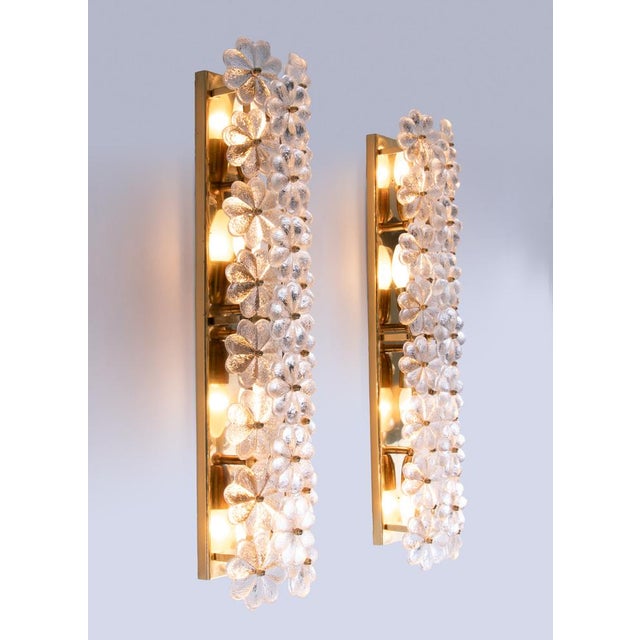 1960s Vintage Wall Sconces in Crystal and Brass by Ernst Palme, Germany, 1960, Set of 4 For Sale - Image 5 of 18