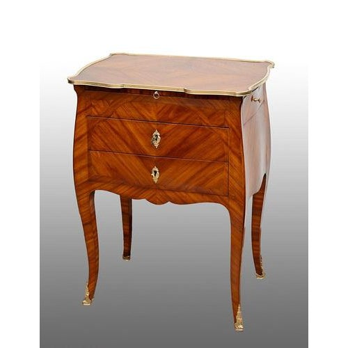 Wood Antique French Napoleon III Bedside Table in Exotic Wood, Late 19th Century For Sale - Image 7 of 7