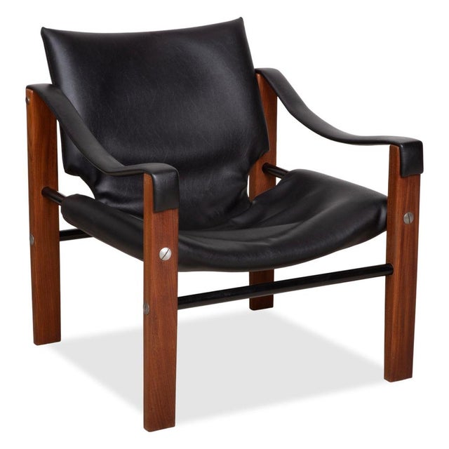 Vintage Leather and Wood Safari Armchair by Maurice Burke for Arkana For Sale - Image 13 of 13
