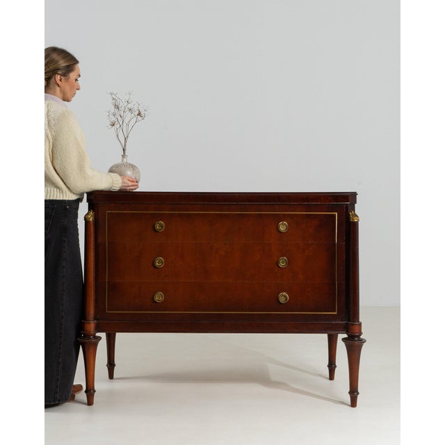 Wood 19th Century France Brown Wood Chests of Drawers For Sale - Image 7 of 11