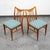 Mid Century Modern Dining Chairs Set 3 Solid Oak Keller Furniture Aqua Blue MCM For Sale - Image 4 of 12