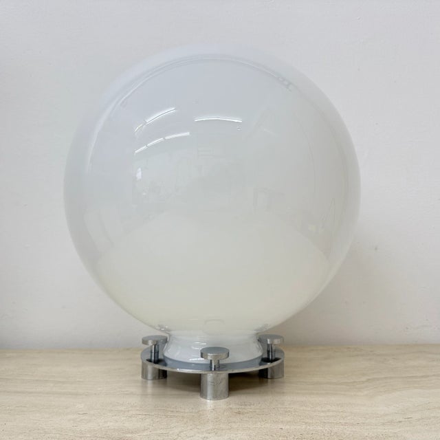 Glass and Chrome Model 752 Table Lamp attributed to Martinelli Luce, Italy, 1970s For Sale - Image 13 of 18