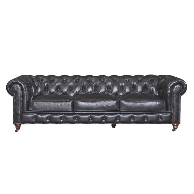 2020s Century Chesterfield Sofa - Slate Leather For Sale - Image 5 of 10
