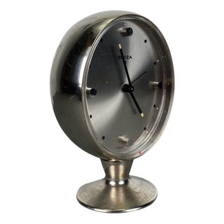 Table Clock in Silver from Swiza, 1960s For Sale