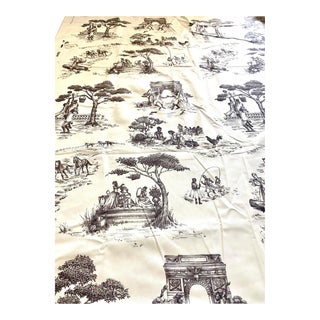 Sheila Bridges Black and White Harlem Toile De Jouy Fabric 4 Yards. For Sale