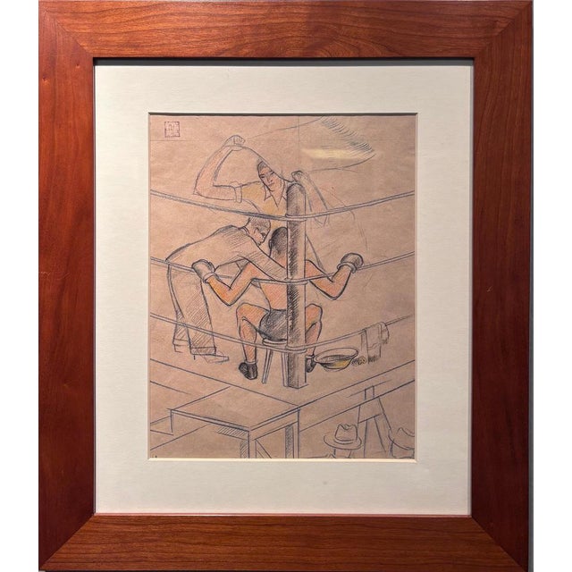 Ernesto Micaelles, Boxing, 1928, Pencil on Paper For Sale