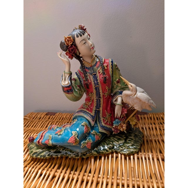 Vintage Shiwan Wucai Chinese Porcelain Figurine For Sale In New York - Image 6 of 9