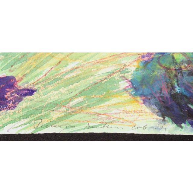 Contemporary Nancy Denison "Pinions - Southern Colorado" Original Watercolor Mixed Media Painting on Paper C. 1988 For Sale - Image 3 of 4