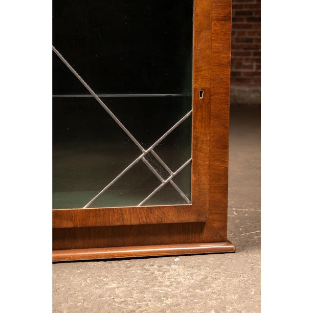 1930s Circular Art Deco Liquor Cabinet With Leaded Glass Doors For Sale - Image 18 of 18