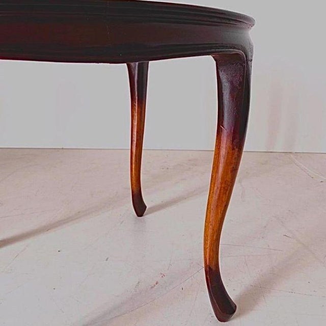 Brown Vintage French Art Deco Coffee Table in Beech and Glass, 1920s For Sale - Image 8 of 13