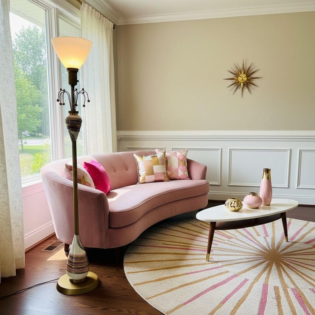 1950s Mid-Century Modern Atomic Sputnik Ceramic Floor Lamp For Sale - Image 4 of 11