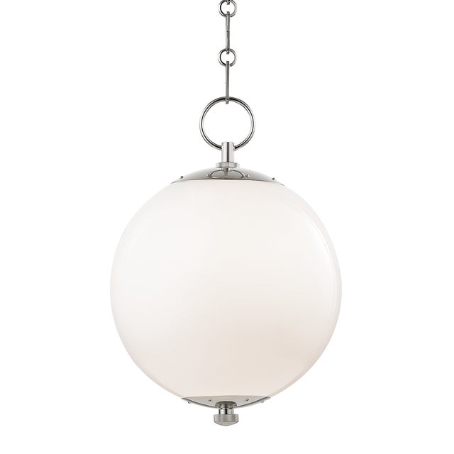 Transitional Hudson Valley Lighting Mark D. Sikes Sphere No.1 1-Light Small Pendant, Polished Nickel For Sale - Image 3 of 3