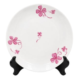 Vintage D. Porthault Limoges Pink Tréfles Clover Bowl For Sale