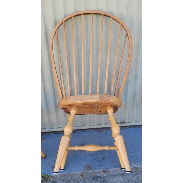 Wood Mid 20th Century Set of Four Natural Bowback Windsor Chairs For Sale - Image 7 of 7