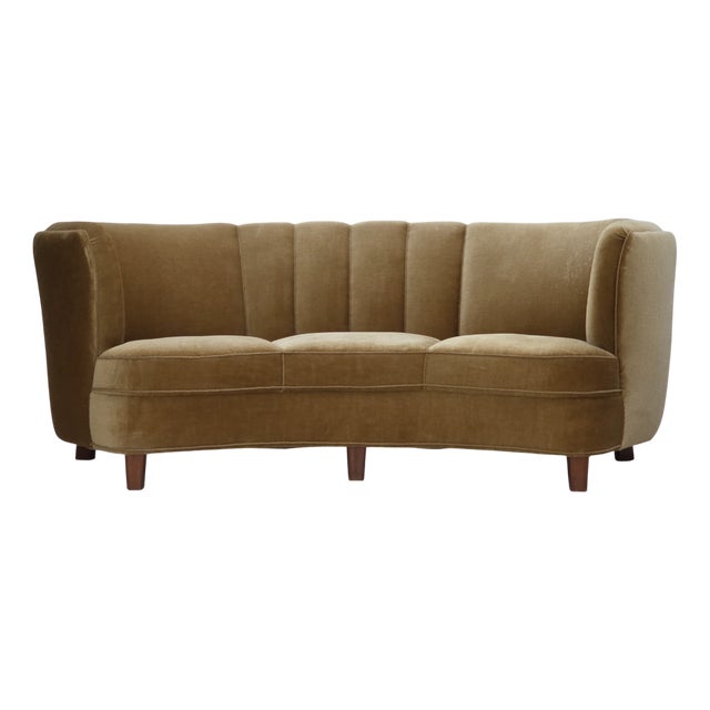 Vintage Danish Three-Seater Banana Sofa, 1960s For Sale