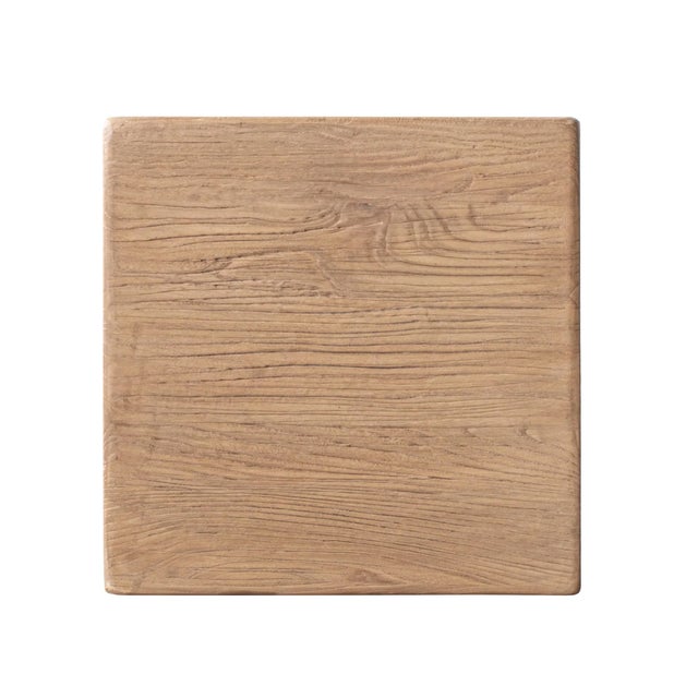 2020s Matthew Izzo Home Taverna Reclaimed Elm Wood Side Table/Seat For Sale - Image 5 of 6