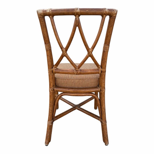 Vintage McGuire Rattan Cross Hatch Dining Chairs - Set of 8 For Sale - Image 11 of 12