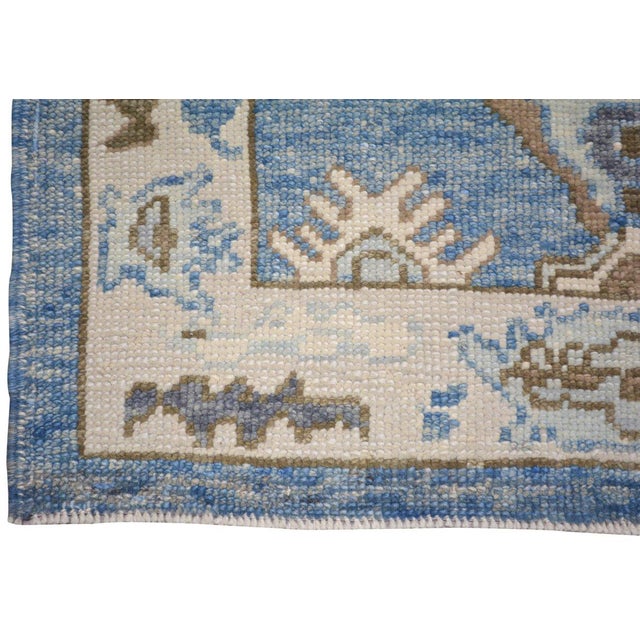 Turkish Oushak Hand Knotted Wool Rug, 3'5''x13'8'' For Sale - Image 4 of 5