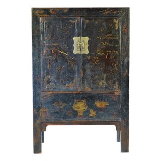 Early 19th Century Black Lacquer Cabinet For Sale