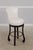 Set of 4 White Leather Revolving Seat Bar Stools For Sale - Image 4 of 17