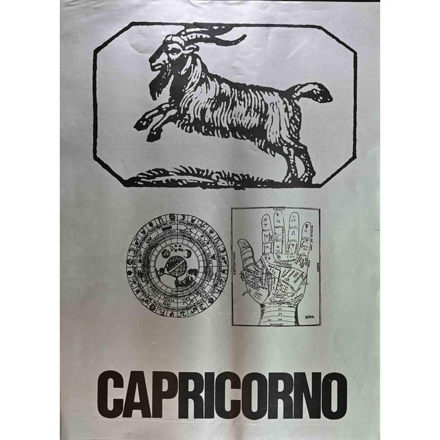 Offset and screen print on grey paper realized by sergio barletta in 1973. Not signed nor numbered, as issued. Very good...