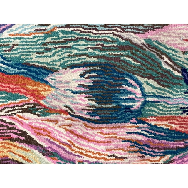 Green Handmade Missoni Rug with Decor Tulip, 1993 For Sale - Image 8 of 13