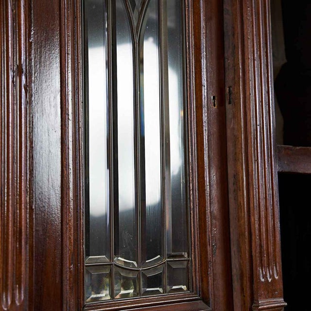 Brown Vintage Wooden Cabinet with Ground Glass For Sale - Image 8 of 16