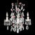 Vintage Crystal, Glass & Ebonized Iron 5-Light Chandelier With Porcelain Flowers For Sale - Image 4 of 11