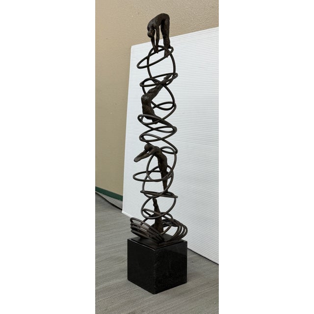 Bronze Global Views Diver Sculpture For Sale - Image 8 of 12