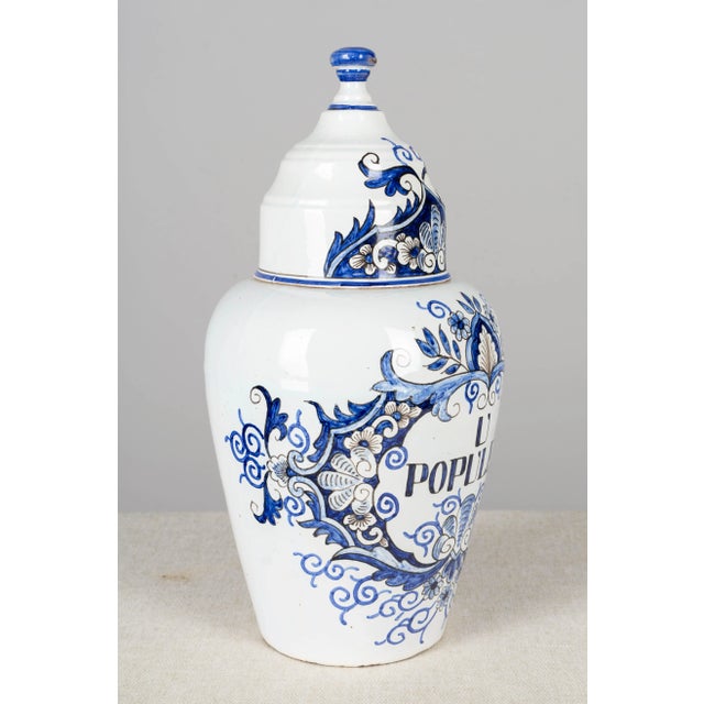 Blue 19th Century Delft Faience Apothecary Jar For Sale - Image 8 of 12