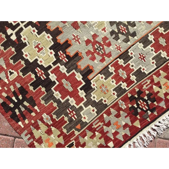 Oversized Vintage Turkish Kilim Rug - 70" X 142" For Sale - Image 4 of 11