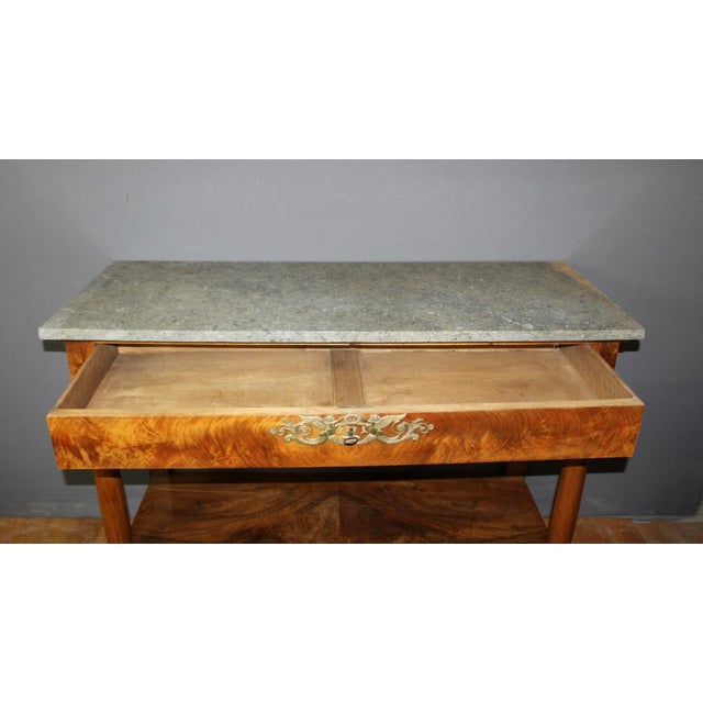 Wood 19th Century Empire Walnut Console Table For Sale - Image 7 of 13