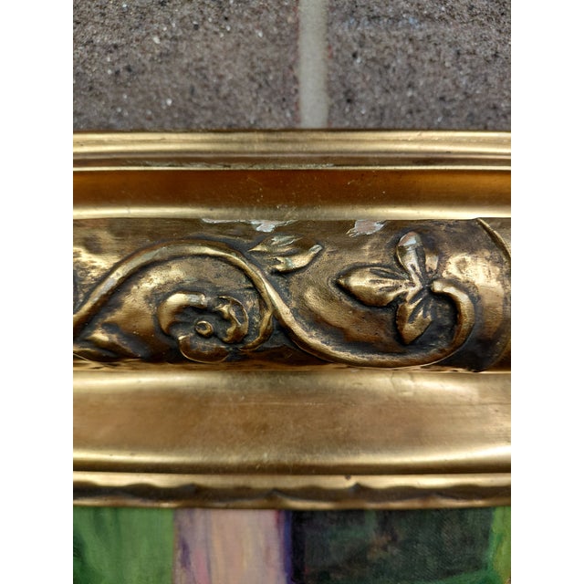 Early 20th Century Framed Signed Henrik Gamst Jespersen "The Water Garden" Oil on Canvas For Sale - Image 11 of 13