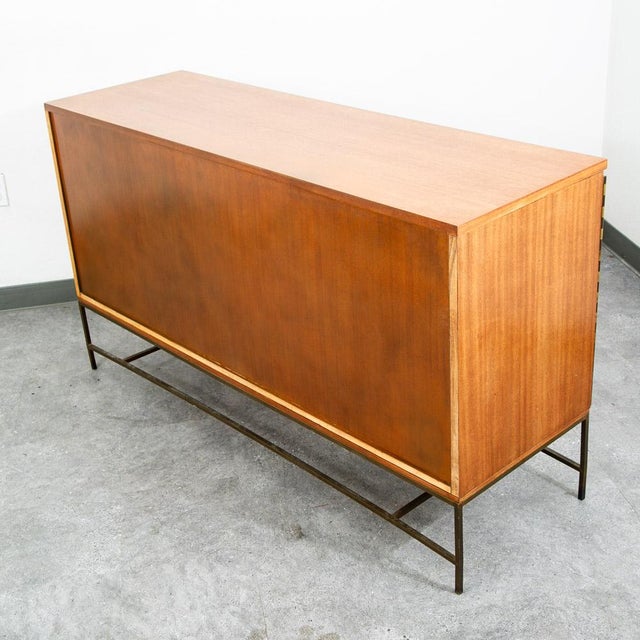 Mid Century Modern Credenza Sideboard Paul McCobb Irwin Calvin Mahogany Brass For Sale - Image 9 of 12