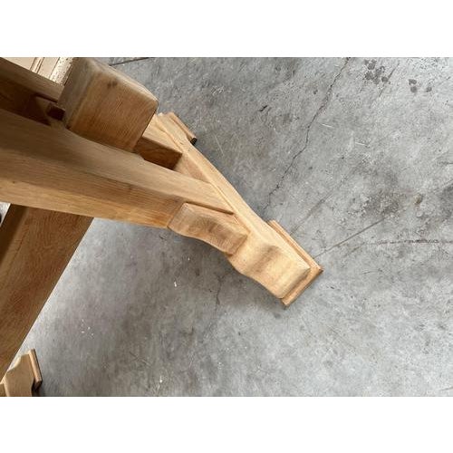 Solid Oak Farmhouse Table For Sale - Image 9 of 13