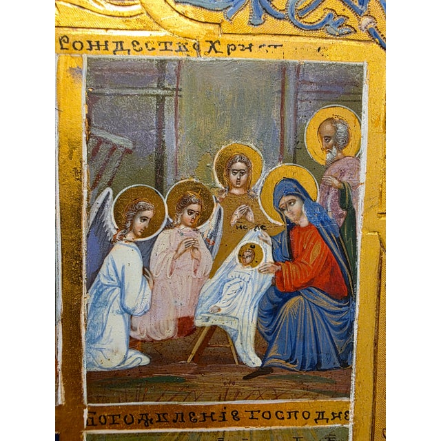 Antique Icon " the Resurrection " For Sale - Image 16 of 17